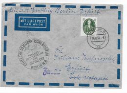 1957 - DDR - ENVELOPPE 1° LIAISON AERIENNE LUFTHANSA De BERLIN => ERFURT - Airmail