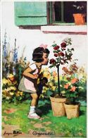 CPA  Illustration Georges  Redon  Fillette Poupée Doll Rose  Serie 1939  N°5 - Redon