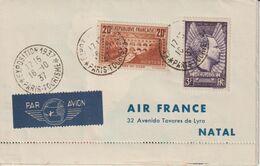 France 1937 Souvenir Multi Pays France,Brésil, USA, Hong-Kong Par Voie Aérienne - 1921-1960: Modern Tijdperk