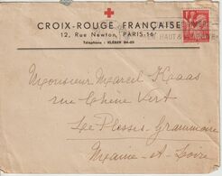 France 1941 Lettre De Paris Pour Le Plessis Grammoire (49) Entete Croix Rouge - 1921-1960: Modern Period