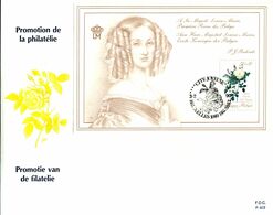 14190022 BE 19900203 Bx; Roses Redouté, Reine Louise-Marie; Fdc Cob Bf66 - 1981-1990