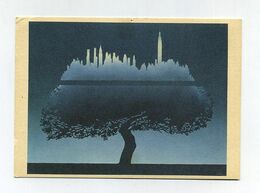 CP Utilisée. Michel Granger. Tree And Skyline. Arbre Et Horizon Urbain. Art Moderne, Modern Art, Kunst - Pintura & Cuadros