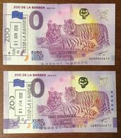 13 ZOO DE LA BARBEN TIGRES 2 BILLETS 0 EURO SOUVENIR 2020 TAMPONS + TAPONS SEC BANKNOTE BANK NOTE PAPER 0 EURO SCHEIN - Privatentwürfe