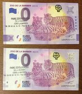 13 ZOO DE LA BARBEN TIGRES 2 BILLETS 0 EURO SOUVENIR 2020 TAMPONS + TAPONS SEC BANKNOTE BANK NOTE PAPER 0 EURO SCHEIN - Private Proofs / Unofficial