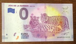 13 ZOO DE LA BARBEN TIGRES 1 BILLET 0 EURO SOUVENIR 2020 BANKNOTE BANK NOTE PAPER 0 EURO SCHEIN - Essais Privés / Non-officiels