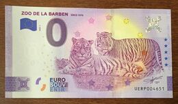 13 ZOO DE LA BARBEN TIGRES 1 BILLET 0 EURO SOUVENIR 2020 ANNIVERSAIRE BANKNOTE BANK NOTE PAPER 0 EURO SCHEIN - Essais Privés / Non-officiels