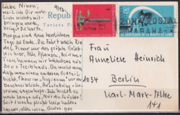 1964-H-22 CUBA 1964 POSTCARD CHINA REVOLUCION TO GERMANY CANCEL ZONA POSTAL HABANA. - Lettres & Documents