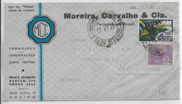 1935 - BRESIL - ENVELOPPE Par AVION De PERNAMBUCO => HALLE (ALLEMAGNE) Via PARIS MECA POSTE AERIENNE AU DOS - Cartas & Documentos