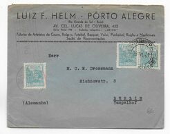 1947 - BRESIL - ENVELOPPE Par AVION De PORTO ALEGRE => BERLIN (ALLEMAGNE) Avec 1 TIMBRE ANNULE Par La CENSURE MECA ! - Covers & Documents