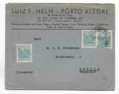 1947 - BRESIL - ENVELOPPE Par AVION De PORTO ALEGRE => BERLIN (ALLEMAGNE) Avec 1 TIMBRE ANNULE Par La CENSURE MECA ! - Cartas & Documentos