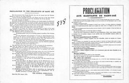 88-SAINT-DIE-PROCLAMATION AUX HABITANTS DE SAINT-DIE - Saint Die