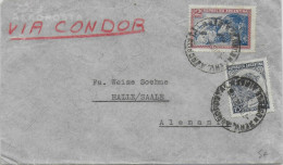 1935 - ARGENTINE - ENVELOPPE Par AVION CONDOR De BUENOS AIRES => HALLE (ALLEMAGNE) - Storia Postale
