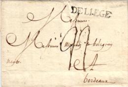 LIEGE "DE LIEGE", 1791 Nach Bordeaux Versandt, Brief Mit Inhalt - 1714-1794 (Austrian Netherlands)