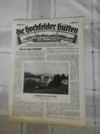 Werkzeitung Die Hochfelder Hütten 1928 - Hobby & Sammeln