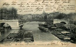 Paris * 4 ème * Pont Henri IV * Perspective Du Quai Des Célestins * Péniche Batellerie - Paris (04)