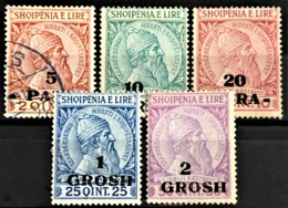 ALBANIA 1914 - MLH/canceled - Sc# 47-51 - Albania