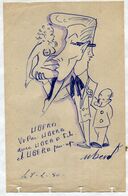 Christian CRUVEILLER   Dit UBER  / Beau Dessin  Crayon Et Stylo  1950 - Tekeningen