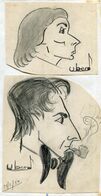 Christian CRUVEILLER   Dit UBER  / 2 Beaux Dessins  Crayon   1950 - Tekeningen