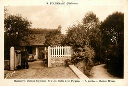 Fouesnant * Chaumière Ancienne Habitation Du Poète Breton Joze PARQUER * A Droite Le Chemin Creux - Fouesnant