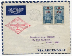 RC 18476 GUINÉE 1937 LETTRE 1er VOYAGE AIR FRANCE SERVICE AÉRIEN COTE OCC D'AFRIQUE - FRANCE > PARIS 1er VOL FFC - TB - Covers & Documents