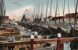 9074 " MARKEN-HAVEN "ANIMATA-PORTICCIUOLO -CARTOLINA POSTALE ORIGINALE SPEDITA 1921 - Souvenir De...