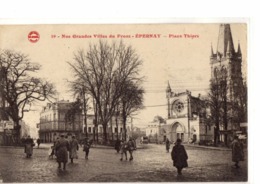 EPERNAY  //            PLACE  THIERS ET L EGLISE NOTRE DAME - Epernay