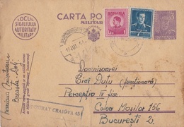 WO II - Carta Postala - Militara Gratuita - 11 Lei - Vrijstelling Van Portkosten