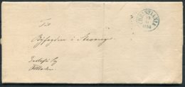 1858 Norway Christiania Finants Og Told Department (fine Wax Seal On Reverse) Entire - Lettres & Documents