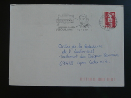 70 Haute Saone Vesoul Jacques Brel 1991 - Flamme Sur Lettre Postmark On Cover - Zangers
