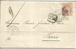 BARCELONA A PARIS 1871 CON SELLO N12 CUARTOS ENVUELTA DE LUTO - Briefe U. Dokumente