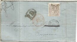 ENVUELTA DE MADRIS A BAYONNE FRANCIA 1874 SELLO 40 CTS - Briefe U. Dokumente