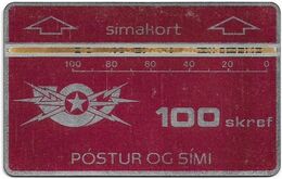 Iceland - Siminn (L&G) - Red Definitive Card, 601A - 100U, 1986, 100.000ex, Used - IJsland