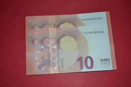 2x 10 EURO - GREECE - Y002A6 - YA1360581443 / YA1360581434 - FDS - UNC - NEUF - 10 Euro