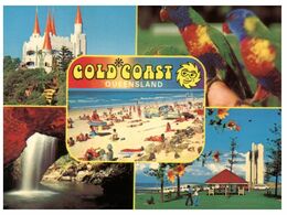 (M 20) Australia - QLD - Gold Coast (5 Views) - Postcard With Stamp And Postmark - - Gold Coast