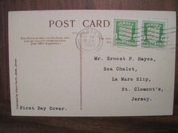 Jersey 1942 Cover Deutsches Reich DR Ww2 Besetzung Kanalinseln Channel Islands Swimming Club Animée Occupation - Occupation 1938-45