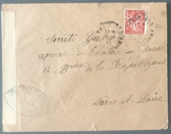 France N°652 Seul Sur Enveloppe Censurée P.A + 51 (cercle) 1945 - (B2957) - Guerre De 1939-45