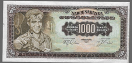 NO SERIAL NUMBER - YUGOSLAVIA 1000 DINARA 1963. XF - Yougoslavie