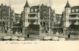 Trouville * La Rue De Paris * Villa * Cpa Stéréo - Trouville