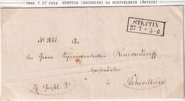 POLAND Prephilatelic Cover STETTIN To Schivelbun - ...-1860 Vorphilatelie