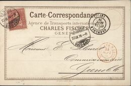 YT 43 Helvetia Assise CP Correspondance Privée Genève 23 9 76 Repiquage Privée Agence Transport Internationaux Fischer - Unused Stamps
