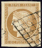 CERES 1849. No 1, Deux Voisins, Obl Grille, Jolie Pièce. - TB - 1849-1850 Cérès