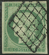 CERES 1849. No 2, Nuance Foncée, Obl Grille. - TB - 1849-1850 Ceres