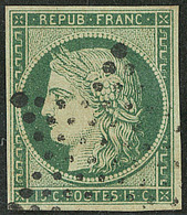 CERES 1849. No 2b, Vert Foncé, Obl étoile. - TB - 1849-1850 Cérès