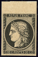 ** CERES 1849. No 3, Noir Sur Jaune, Bdf, Jolie Pièce. - TB. - R - 1849-1850 Ceres