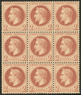 ** EMPIRE LAURE. No 26B, Rouge-brun, Bloc De Neuf, Très Frais Et Bien Centré. - TB - 1863-1870 Napoléon III Con Laureles