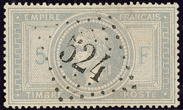 EMPIRE LAURE. 5 Et F En Bleu. No 33A, Obl Gc 524, Jolie Pièce. - TB. - R - 1863-1870 Napoléon III Con Laureles