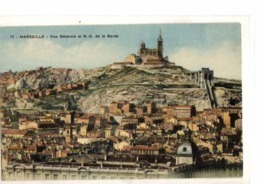 MARSEILLE        / /      VUE GERALE DE NOTRE DAME  DE LA GARDE - Notre-Dame De La Garde, Aufzug Und Marienfigur