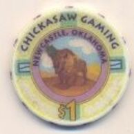 Chickasaw Gaming, Newcastle, Oklahoma, U.S.A. $1 Chip, Used Condition, # Chickasaw-1 - Casino