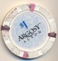 Argosy Casino, Alton, IL, U.S.A. $1 Chip, Used Condition,  # Argosy-1 - Casino
