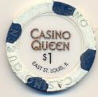 Casino Queen, East St. Louis, IL, U.S.A. $1 Chip, Used Condition, # Queen-1 - Casino